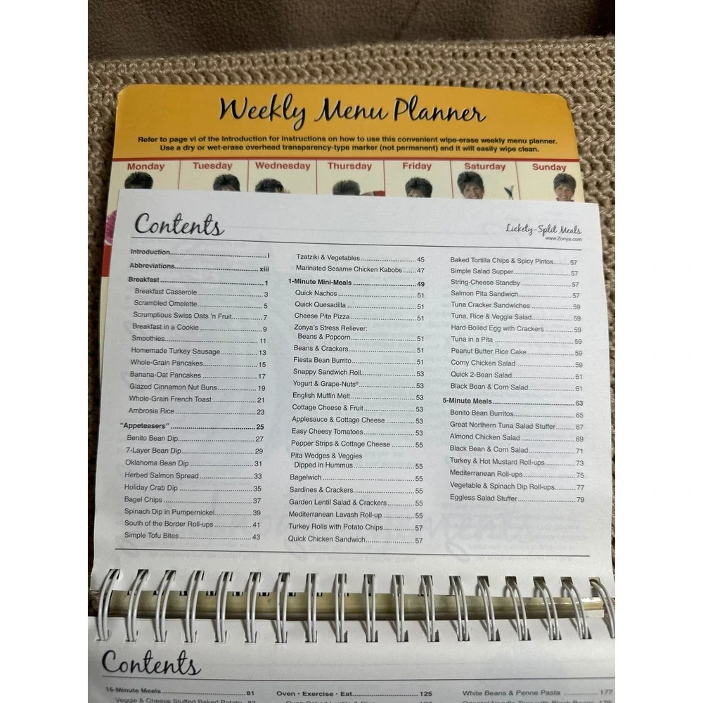 Zonya Foco Lickety-Split Meals Cookbook and Water with Lemon Health Novel Set